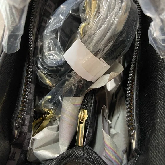 London Fog Marcelle Studded Satchel Black - Picture 3 of 3